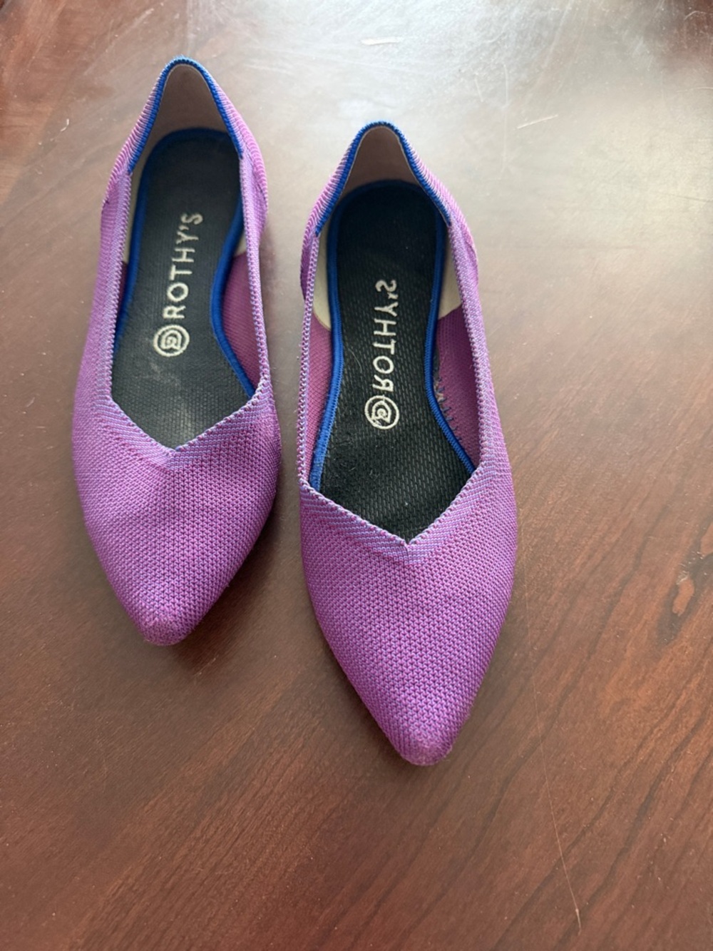 Rothy's Purple Pointed Knit Flats